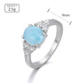 Larimar & Zircon 925 Sterling Silver Ring