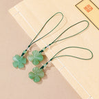 Aventurine Four Leaf Clover Crystal Keychain