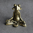 Sitting Zen Frog Incense Holder | Solid Bronze Tea Pet Ornament