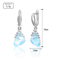 Larimar Wire Wrapped Drop Earrings in 925 Sterling Silver