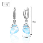 Larimar Wire Wrapped Drop Earrings in 925 Sterling Silver