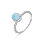 Larimar Ring in 925 Sterling Silver