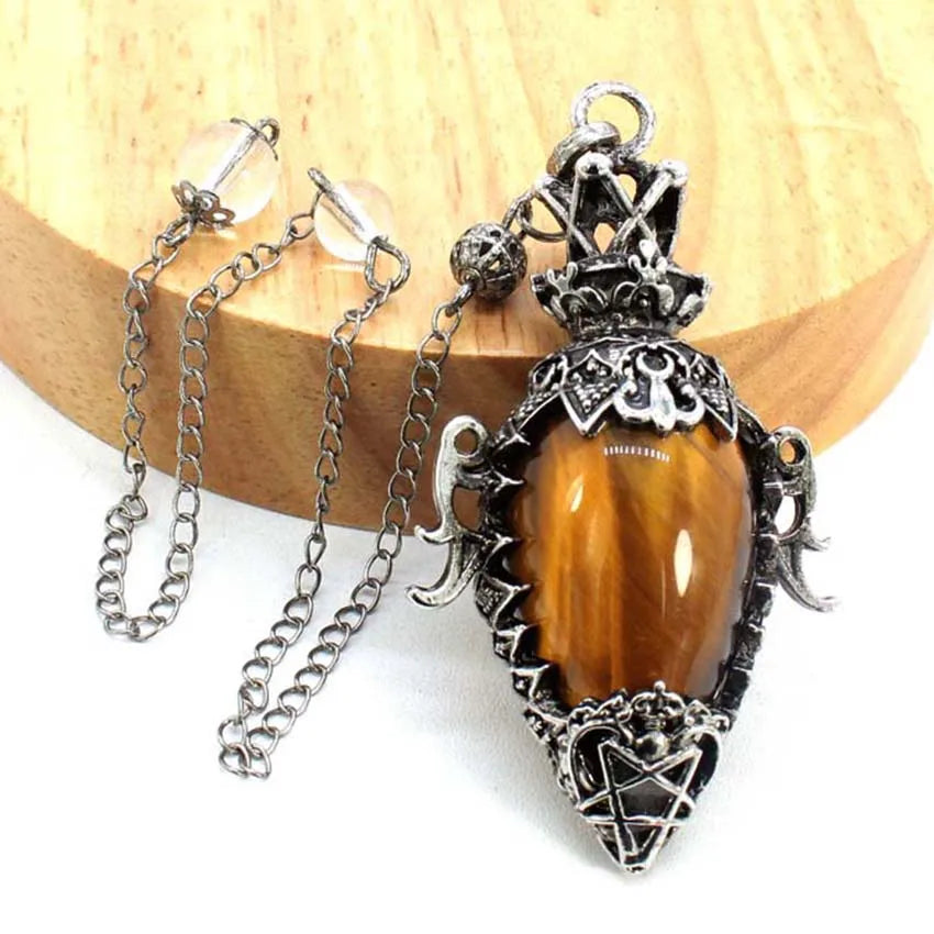 Natural Crystal Pendulum for Dowsing & Spiritual Divination — Genuine Gemstone