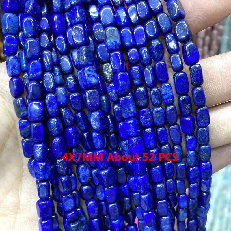 Lapis Lazuli Natural Stone Beads | Loose Spacer Beads for Jewelry Making