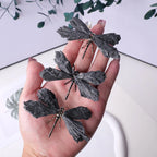 Black Tourmaline Feathered Dragonfly Charm