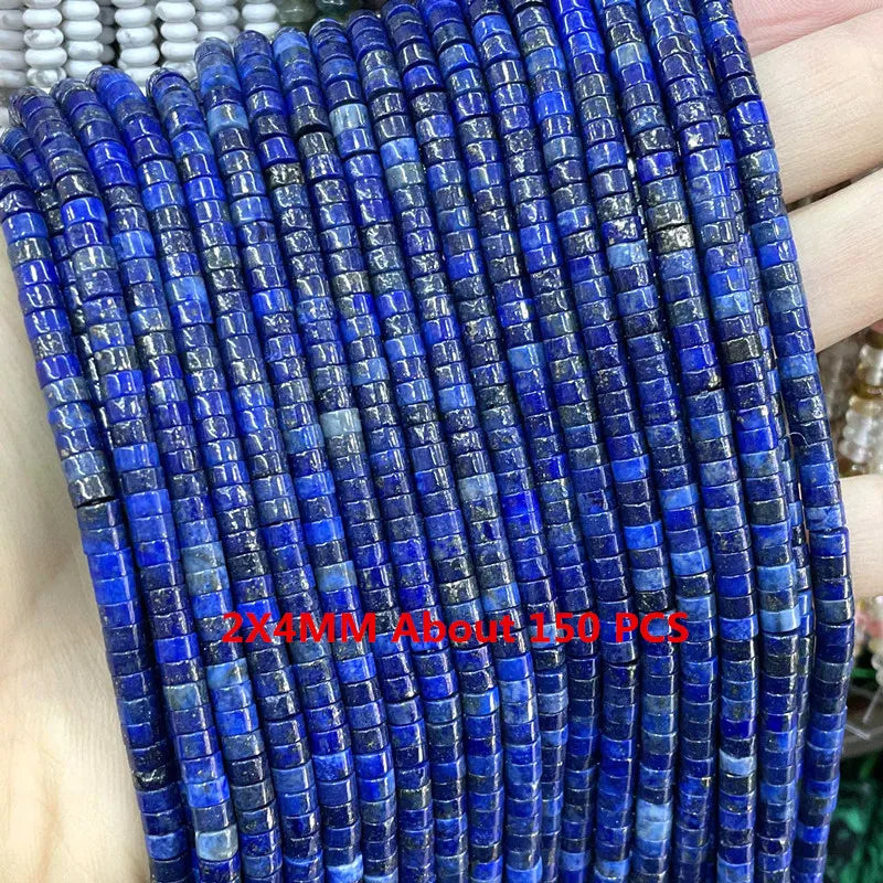 Lapis Lazuli Natural Stone Beads | Loose Spacer Beads for Jewelry Making