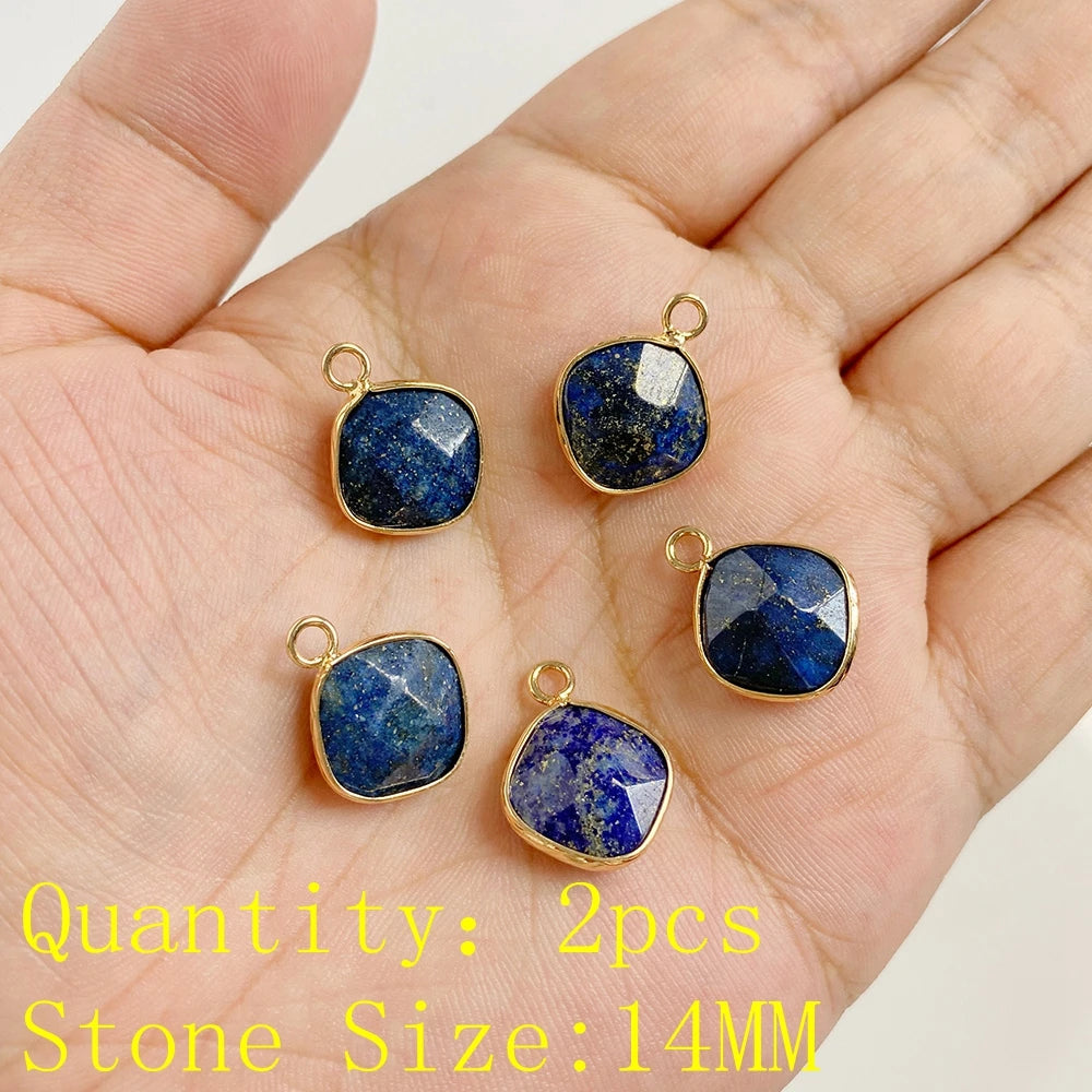 Lapis Lazuli Gemstone Charms & Connectors | Natural Stone Jewelry Making Supplies