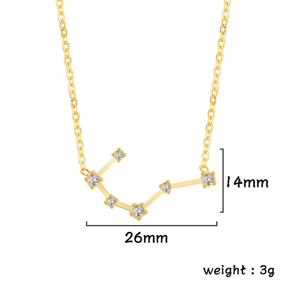 Zodiac Constellation Necklace — Silver & Gold Star Sign Pendant