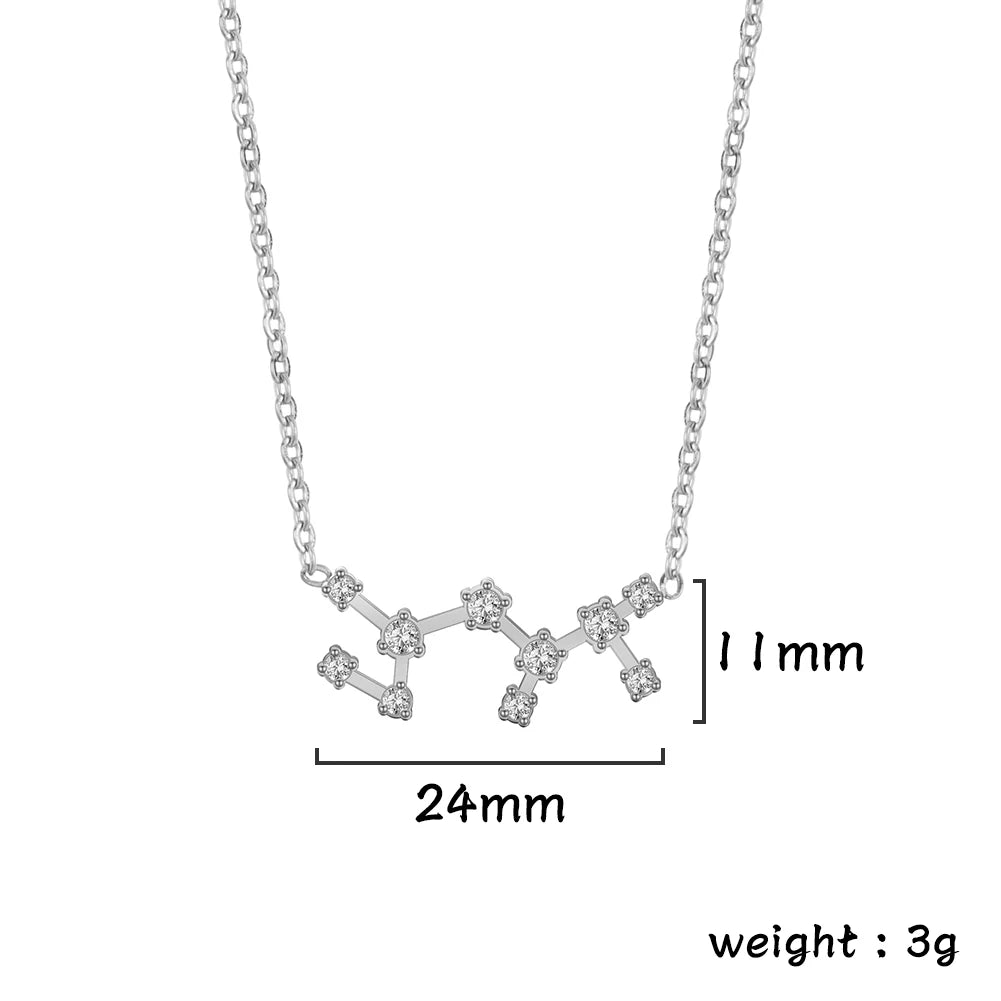 Zodiac Constellation Necklace — Silver & Gold Star Sign Pendant