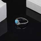 Larimar Wave Ring, Open Silver Band
