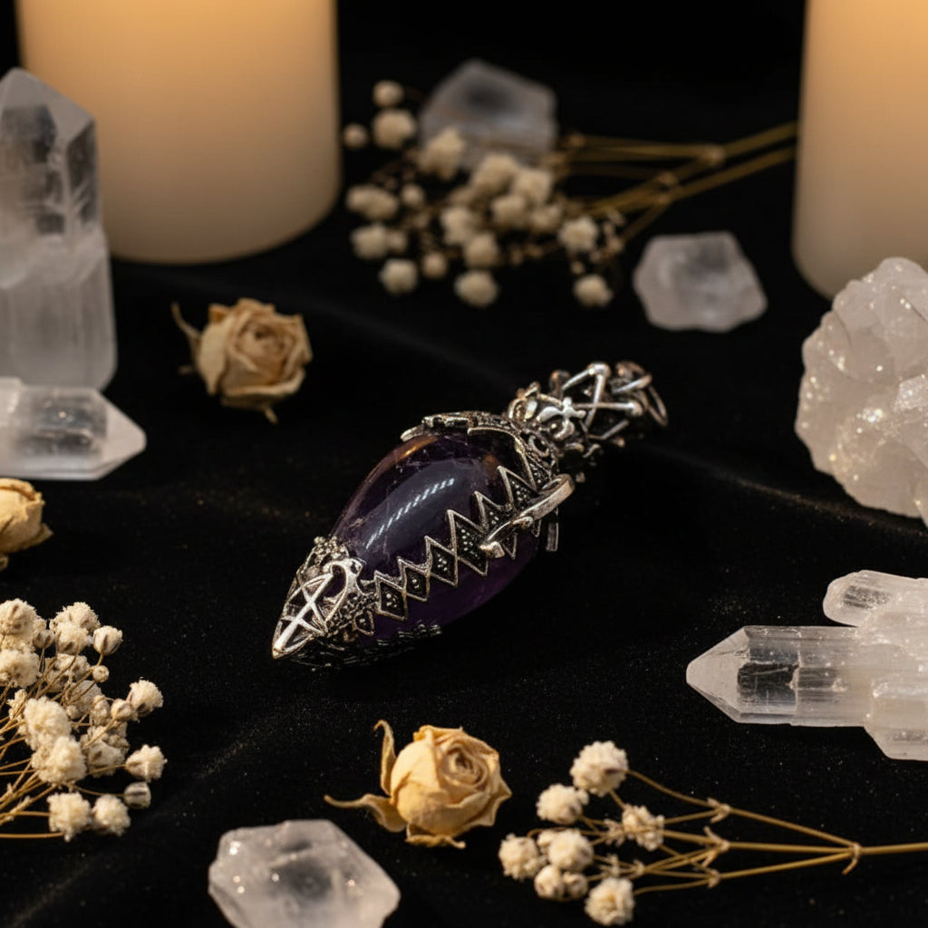 Natural Crystal Pendulum for Dowsing & Spiritual Divination — Genuine Gemstone