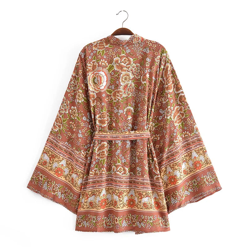 Boho Floral Kimono Robe