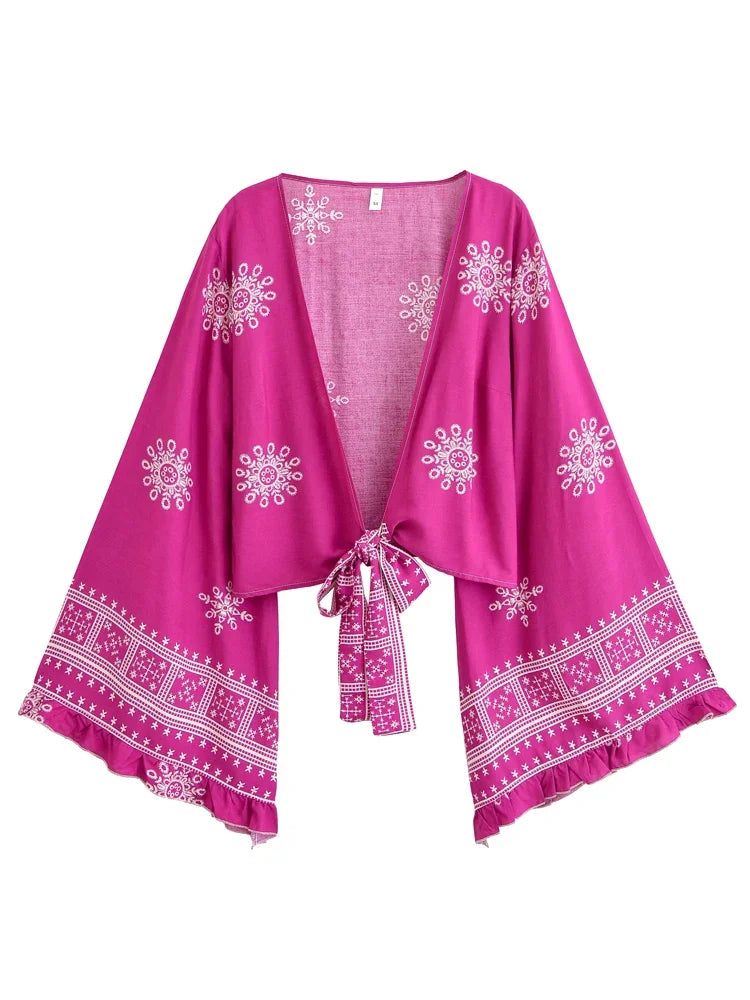 Wild Floral Kimono Cover-Up