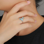 Larimar Trio 925 Sterling Silver Ring