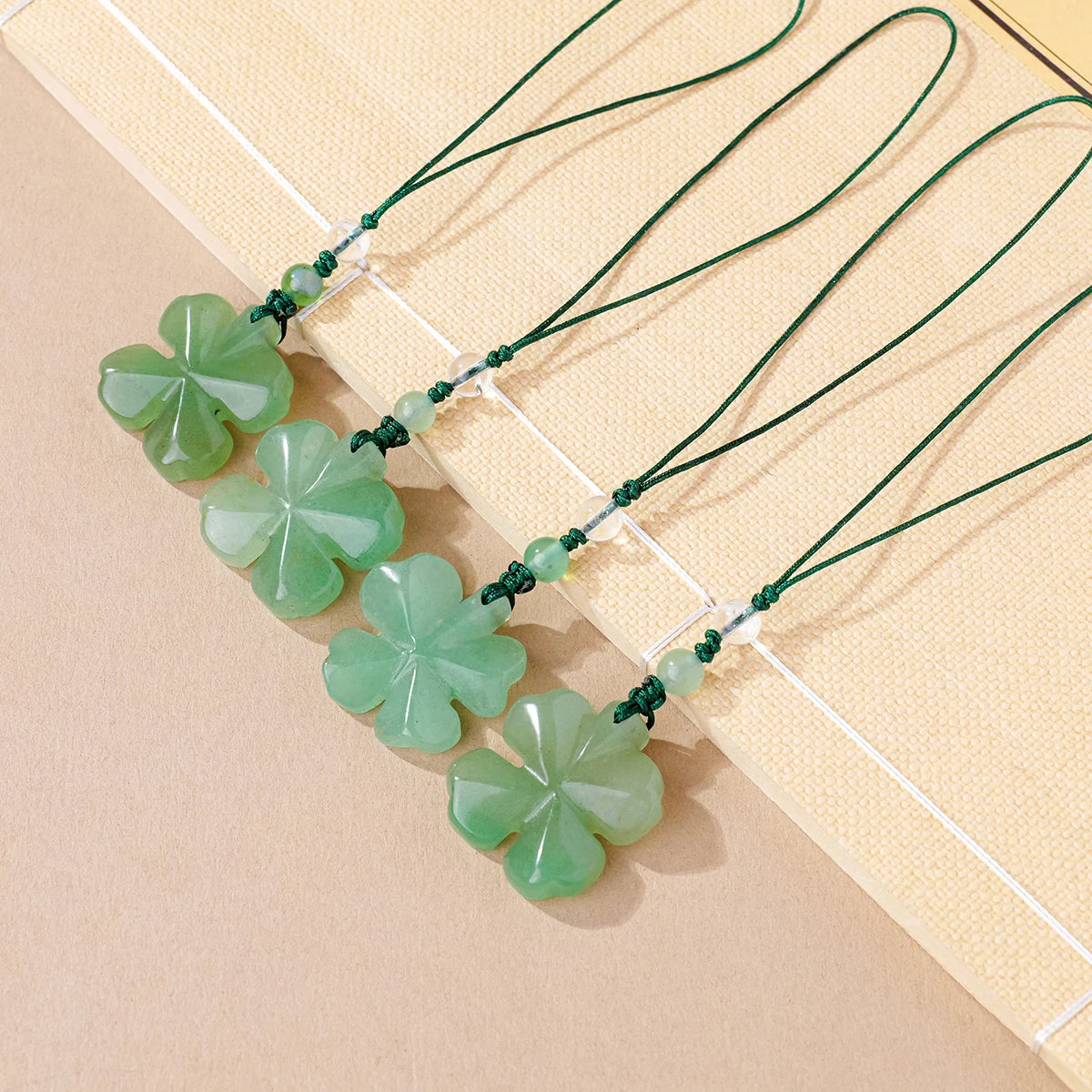 Aventurine Four Leaf Clover Crystal Keychain
