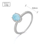 Larimar Ring in 925 Sterling Silver