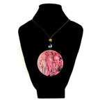 Rhodonite Hand-Carved Bird Pendant Necklace | Natural Gemstone