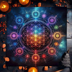 Mandala Flower of Life Altar Cloth — Sacred Geometry Tarot Mat