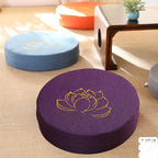 Round Lotus Meditation Zafu Cushion | Linen Floor Pillow for Yoga & Ritual