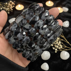 Natural Black Tourmaline Oval Bead Bracelet