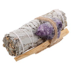 Sacred Smudging Ritual Bundle | White Sage, Palo Santo & Amethyst