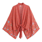 Floral Rayon Boho Kimono Beach Cover-Up