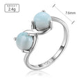 Curved Band Larimar Ring in 925 Sterling Silver