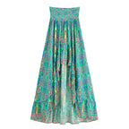 High Low Floral Boho Skirt