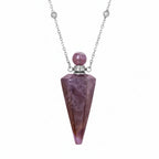 Crystal Essential Oil Diffuser Necklace — Natural Gemstone Healing Pendant