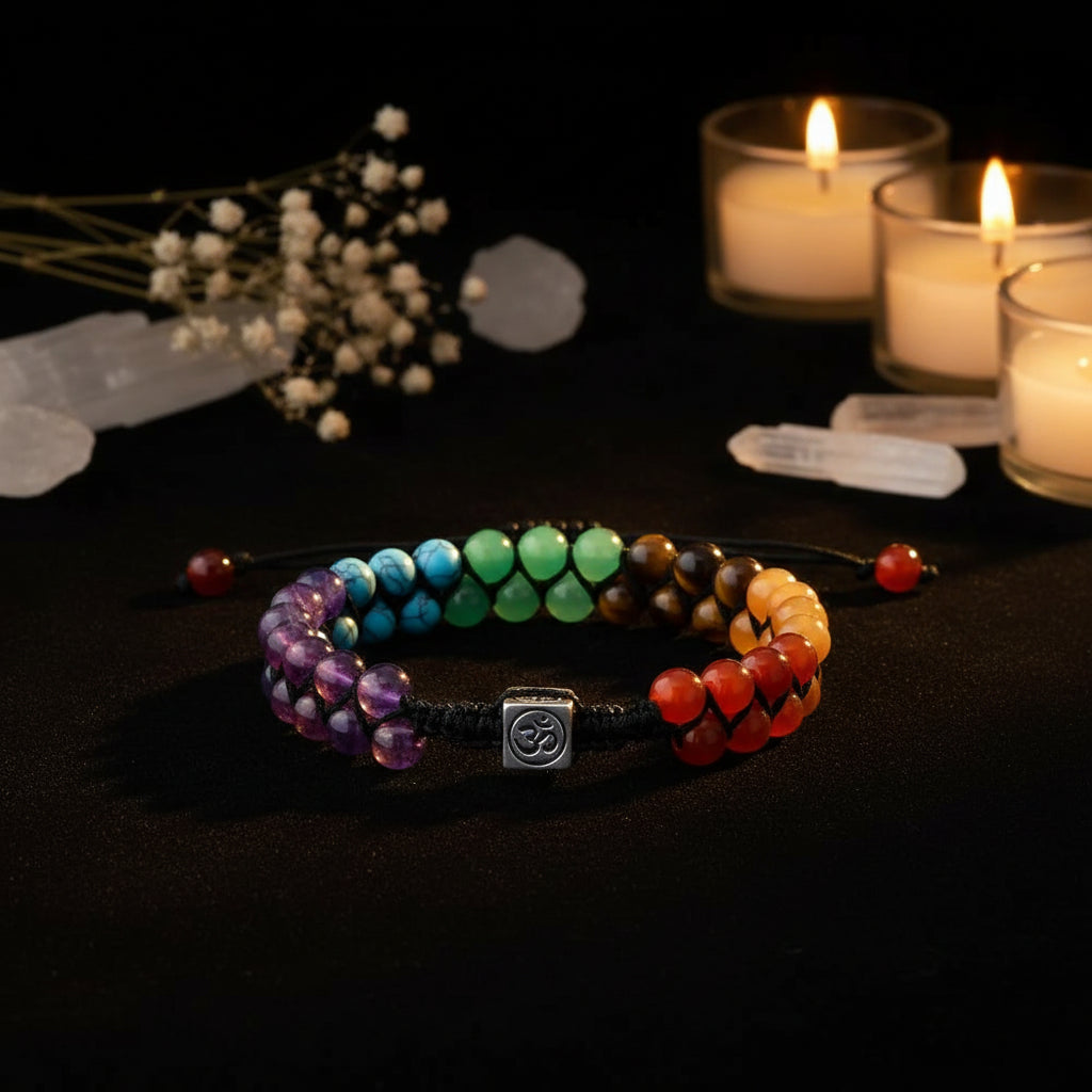 7 Chakra Crystal Bracelet – Adjustable Beaded Yoga Bracelet