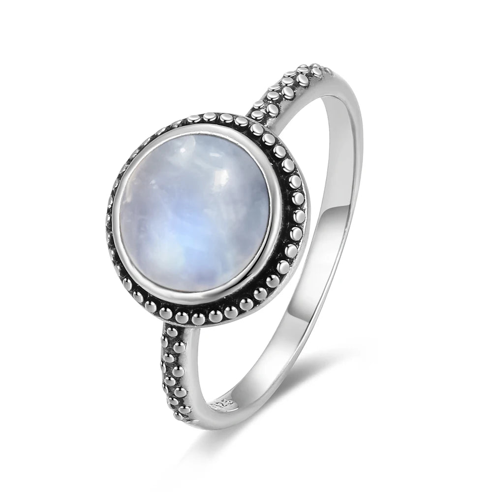 Moonstone 925 Silver Ring | Natural Gemstone Ring