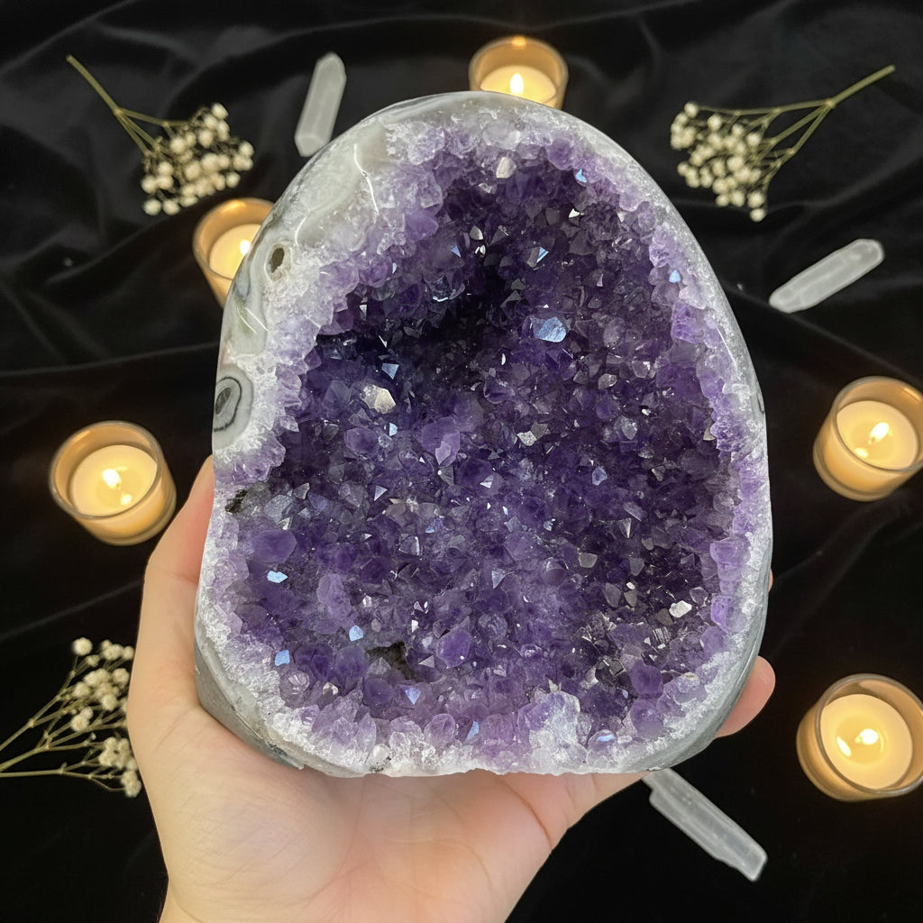Natural Amethyst Geode — Raw Crystal Cluster
