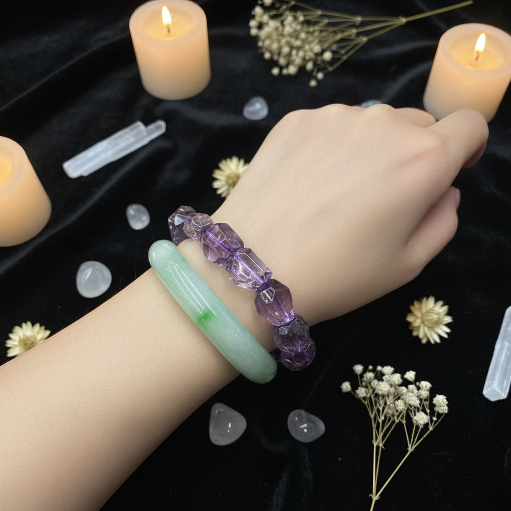 Amethyst Tumbled Bead Bracelet