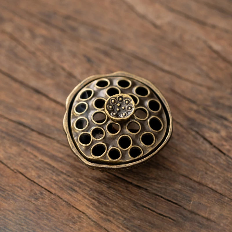 Vintage Alloy Incense Burner — Hollow Three-Legged Censer