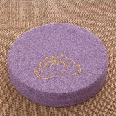 Round Lotus Meditation Zafu Cushion | Linen Floor Pillow for Yoga & Ritual