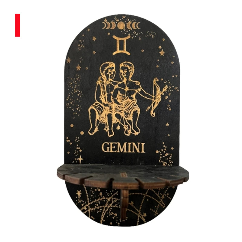 Zodiac & Celestial Crystal Pendulum Display Stand – Arch Wood Wall Shelf