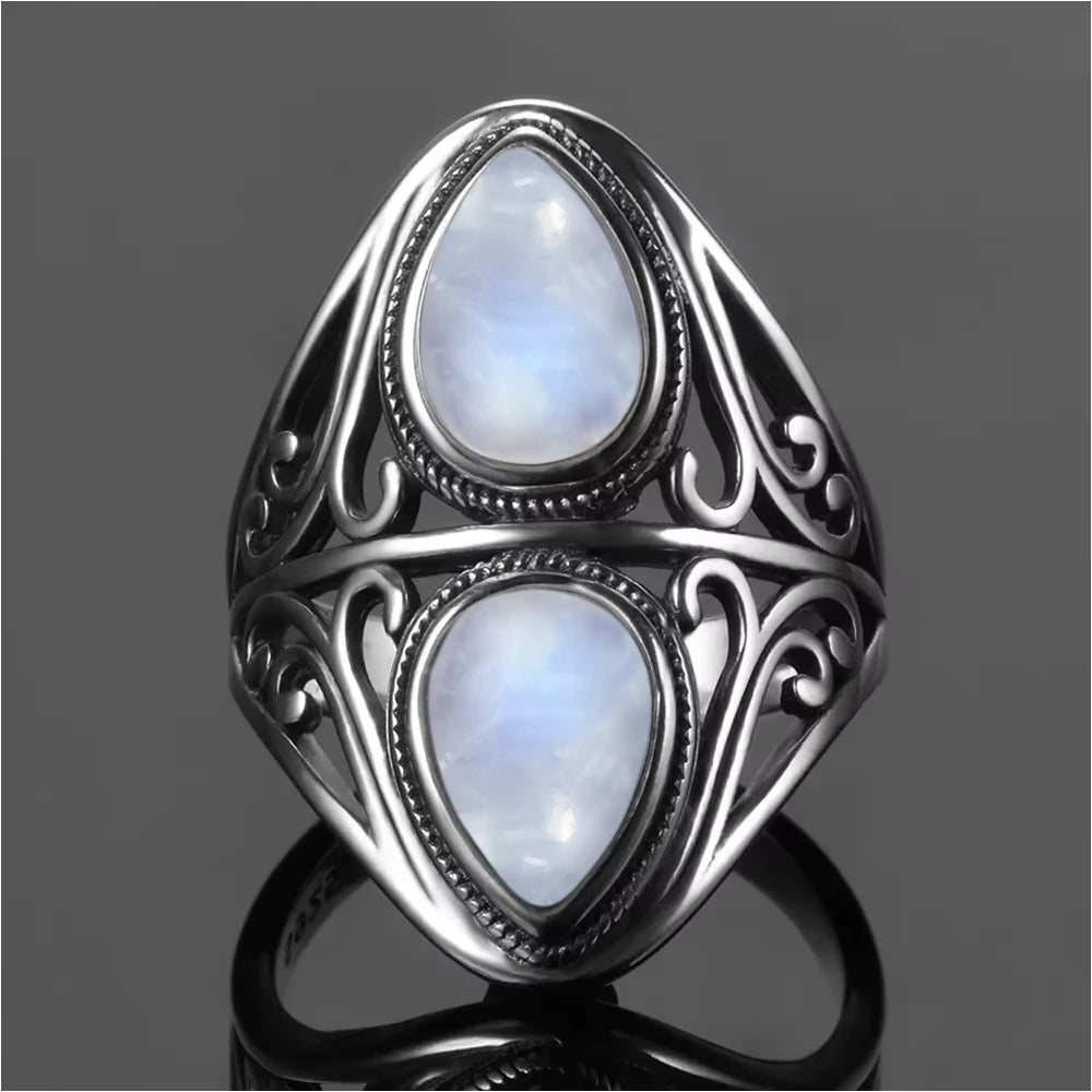 Moonstone 925 Silver Ring | Natural Gemstone Ring