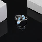 Larimar Branch Ring, Open Silver Band