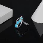 Larimar Cascade Open Ring in 925 Sterling Silver