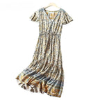 Boho Floral Tassel Maxi Dress