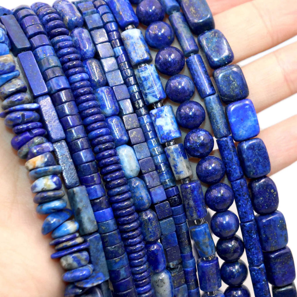 Lapis Lazuli Natural Stone Beads | Loose Spacer Beads for Jewelry Making
