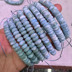 Natural Dominican Blue Larimar Faceted Rondelle Bracelet