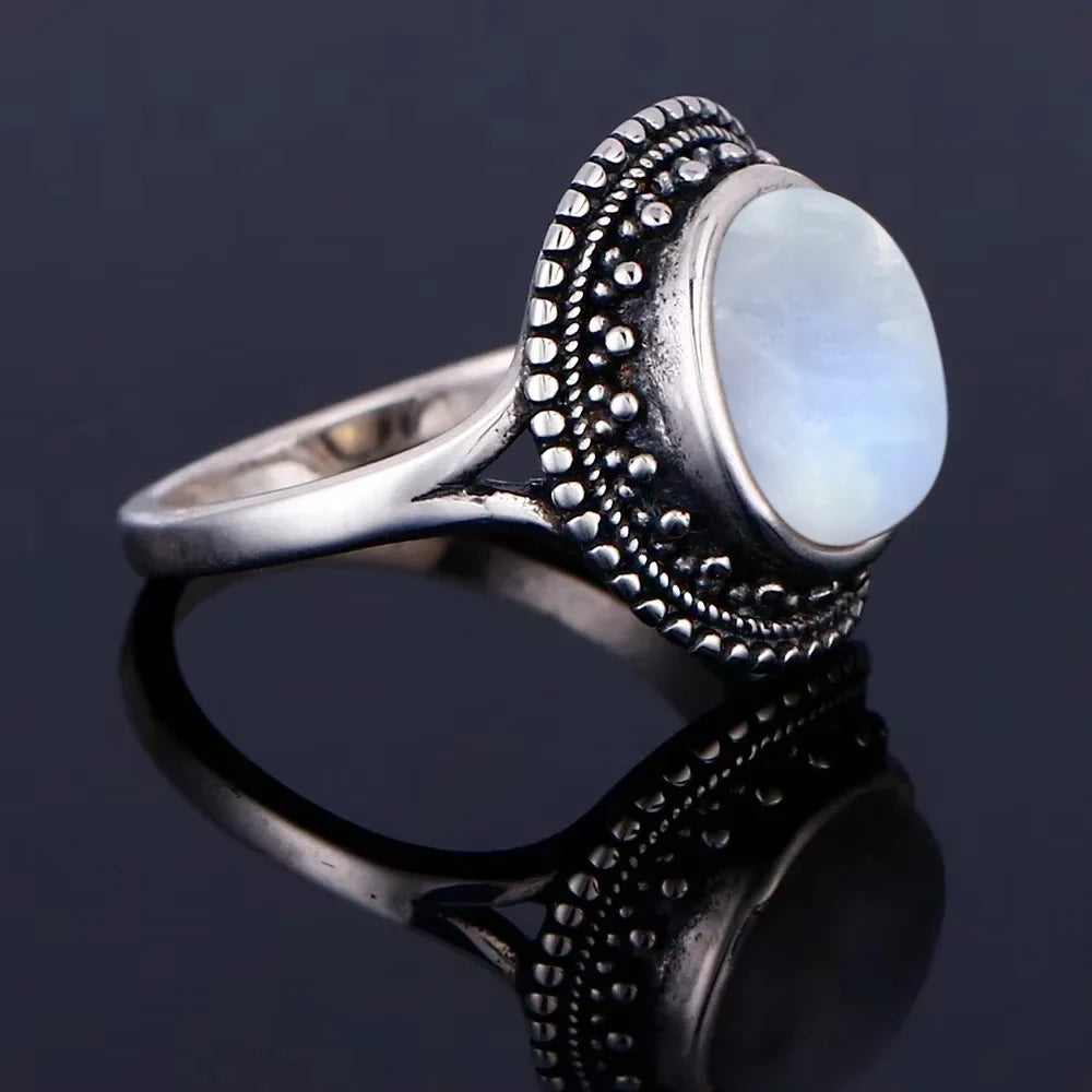 Moonstone 925 Silver Ring | Natural Gemstone Ring