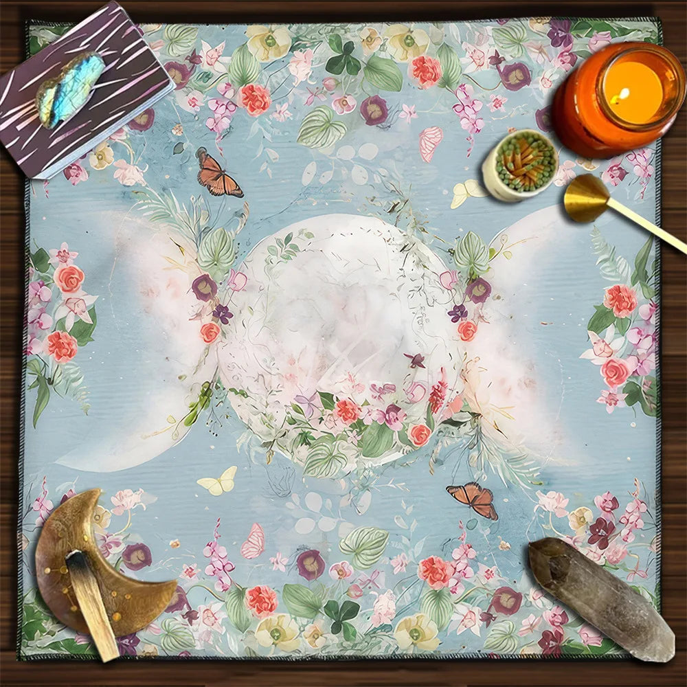 Rainbow Flower of Life Altar Cloth — Sacred Geometry Tarot Mat
