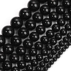 Black Obsidian Round Beads Strand — Natural Stone for Jewelry Making (4–18mm)