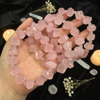 Madagascar Rose Quartz Irregular Bead Bracelet | Natural Gemstone