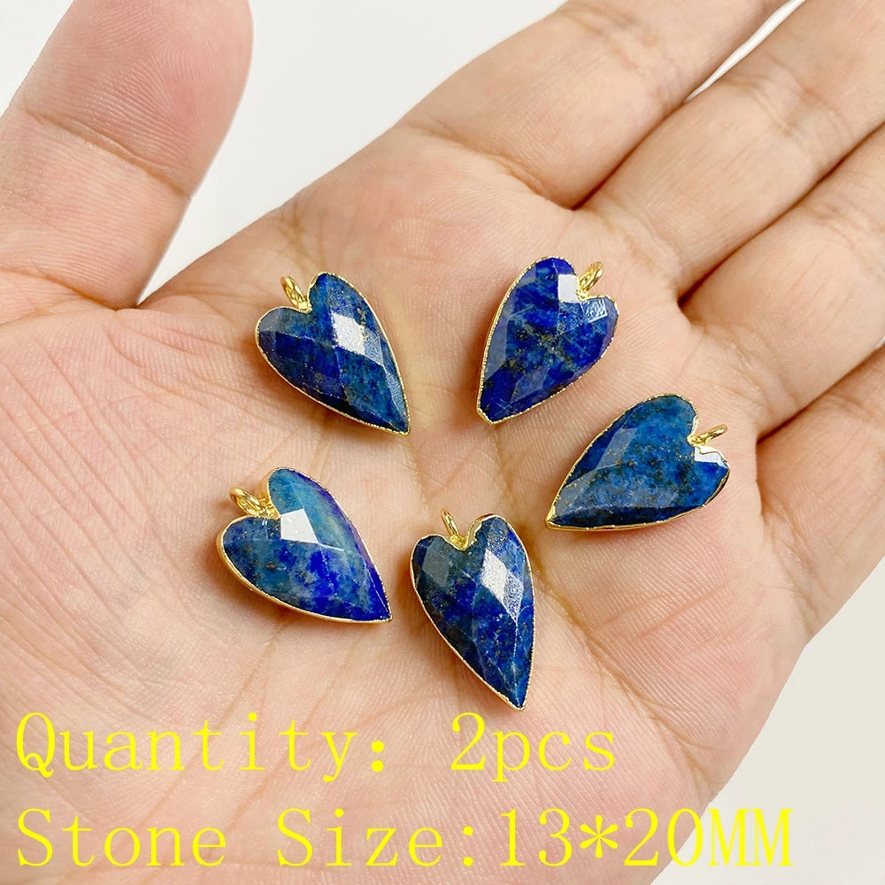 Lapis Lazuli Gemstone Charms & Connectors | Natural Stone Jewelry Making Supplies