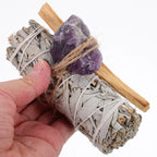 Sacred Smudging Ritual Bundle | White Sage, Palo Santo & Amethyst