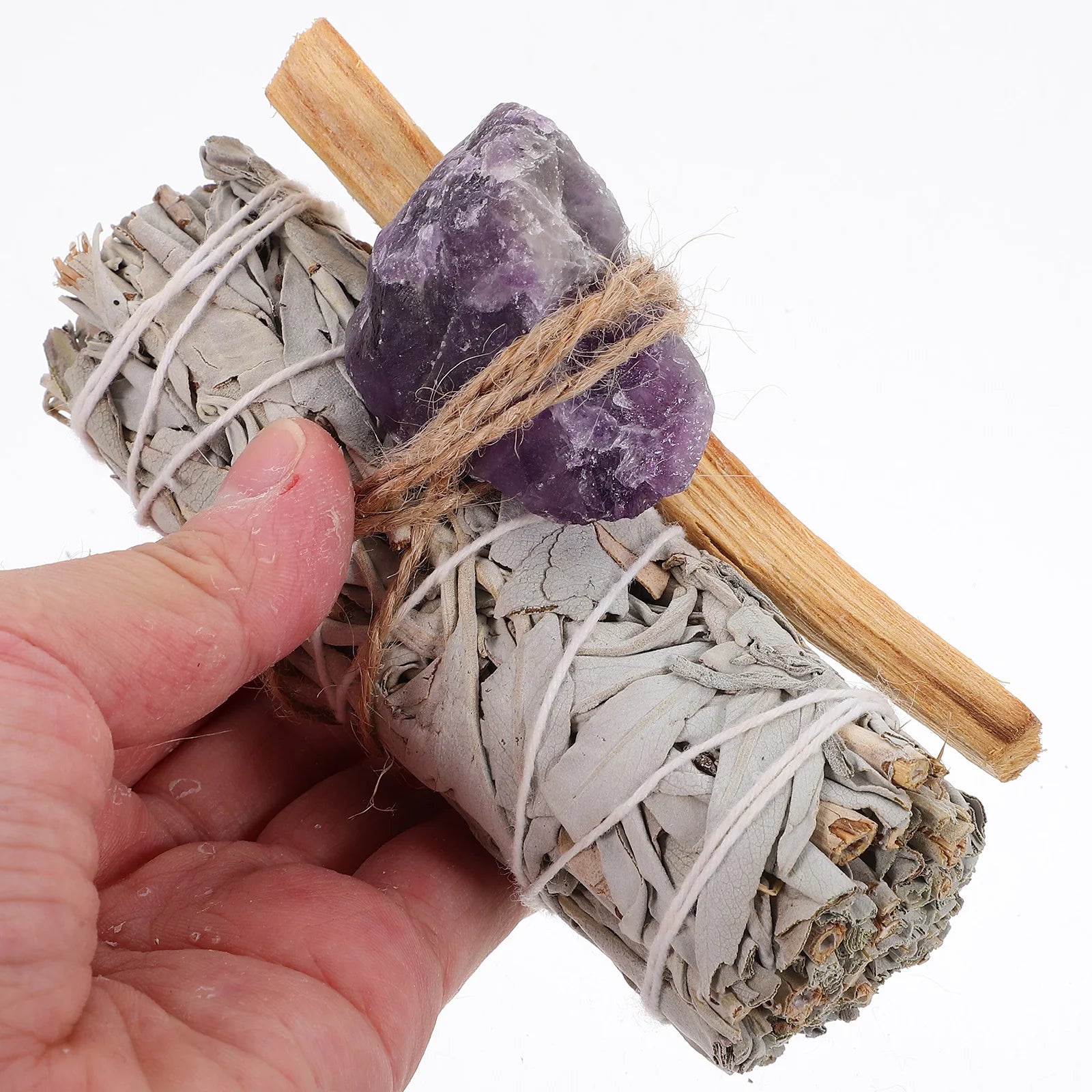 Sacred Smudging Ritual Bundle | White Sage, Palo Santo & Amethyst