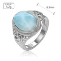 Larimar Oval Cocktail Ring, Zircon Accents